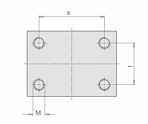Gewinde anstelle der Längsbohrungen Thread instead of longitudinal holes