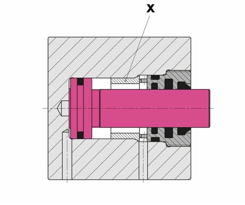 x: Distanzbuchse x: Spacer bushing